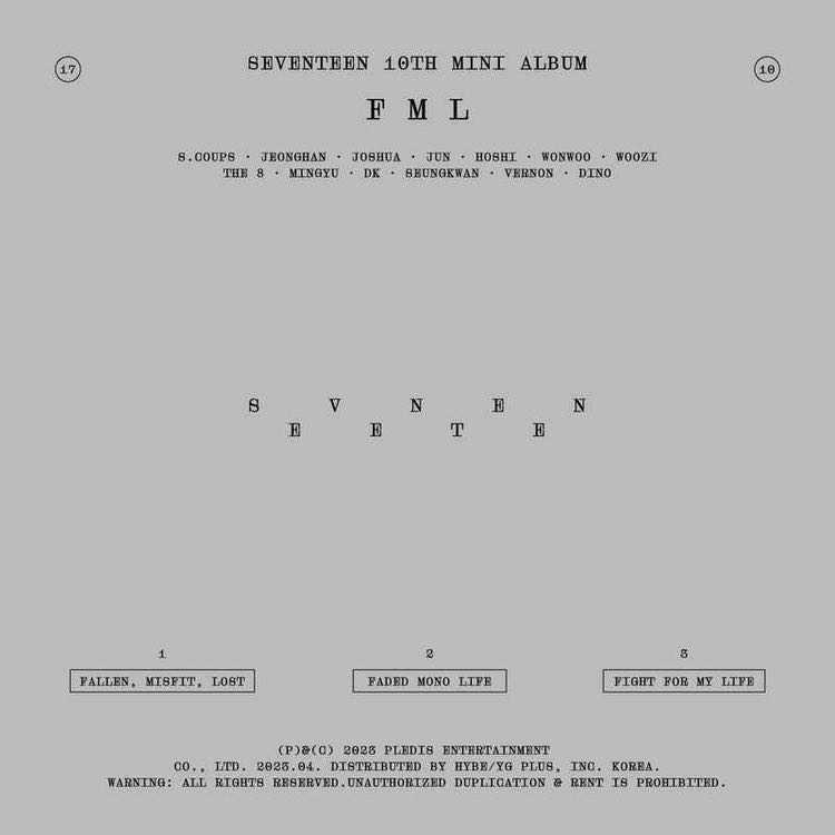 SEVENTEEN 10th Mini Album 'FML'