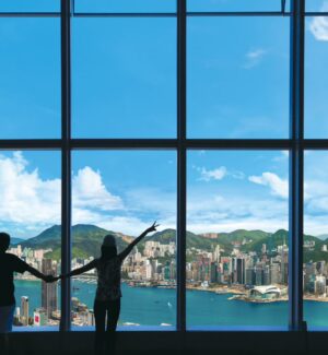 city view couple silhouette