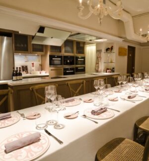 restaurant aesthetic long table fancy