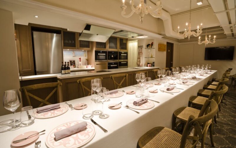 restaurant aesthetic long table fancy