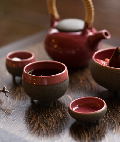 A tea set from Jenggala Ceramics