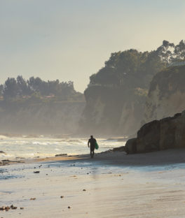 Surfing in Malibu